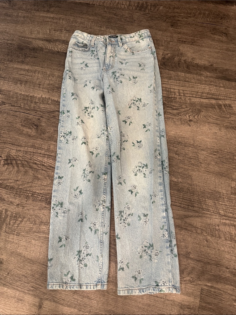 wild fable Light Blue Floral Straight Leg Jeans